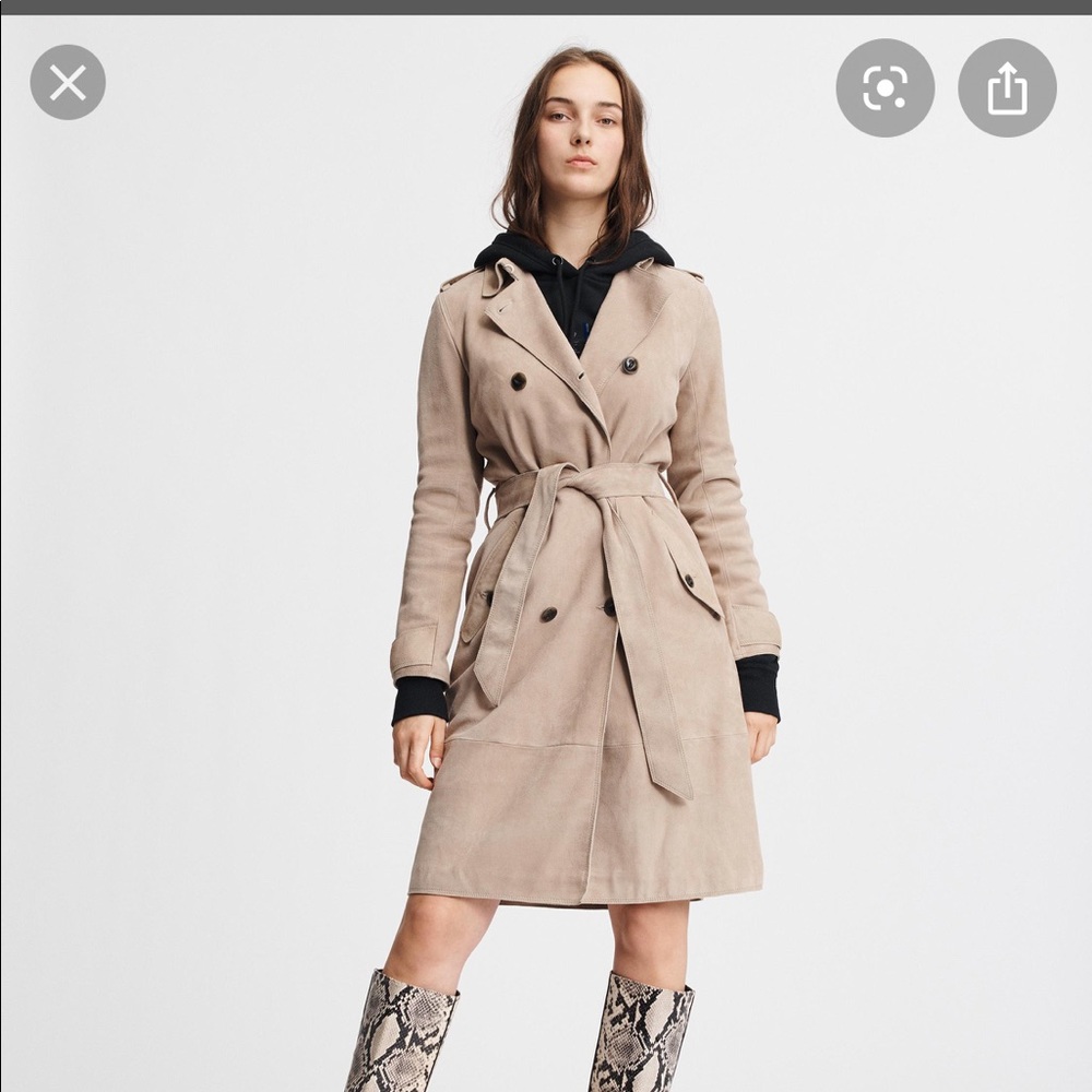 Rag and Bone Ren Coat - 100% goat suede